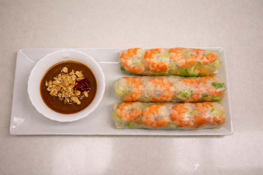 Fresh Vietnamese spring rolls with rice paper at MyMy Sub near SAIT Calgary