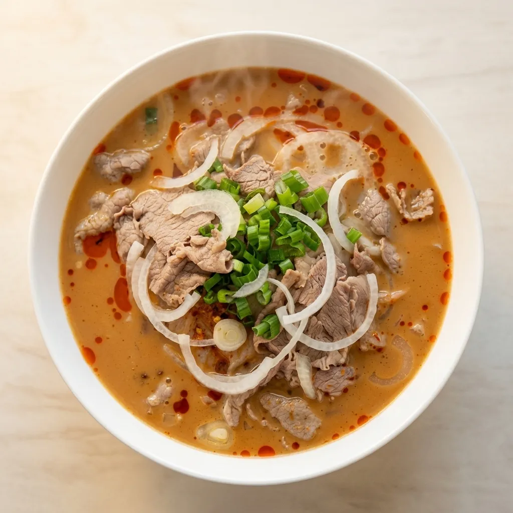 Sate Peanut Noodle Soup with beef or chicken at MyMy Vietnamese Submarines Calgary